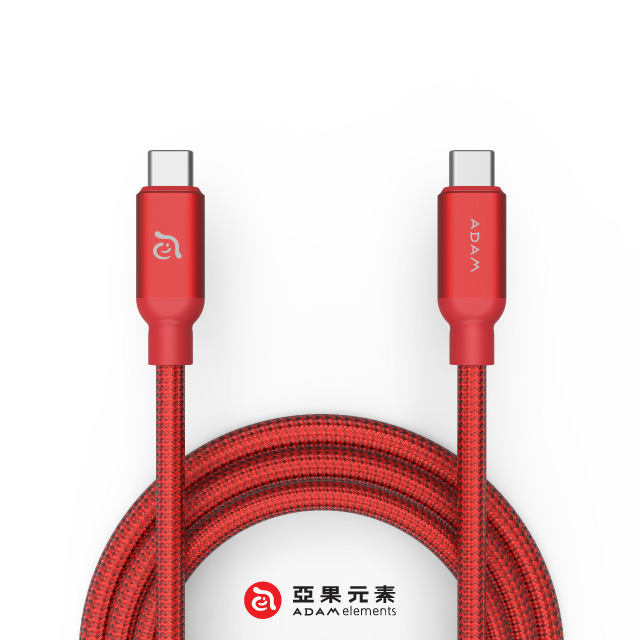 【亞果元素】CASA C200 USB-C 對 USB-C 100W 充電傳輸線 紅