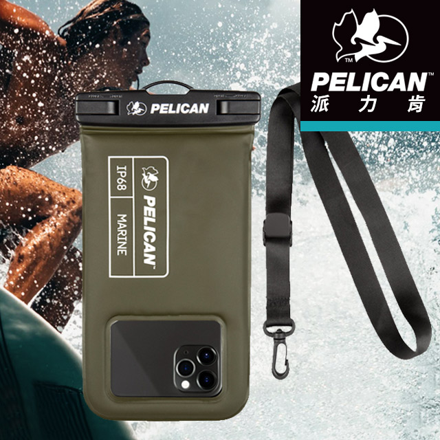 美國 Pelican 派力肯 Marine 陸戰隊防水飄浮手機袋 - 軍綠色