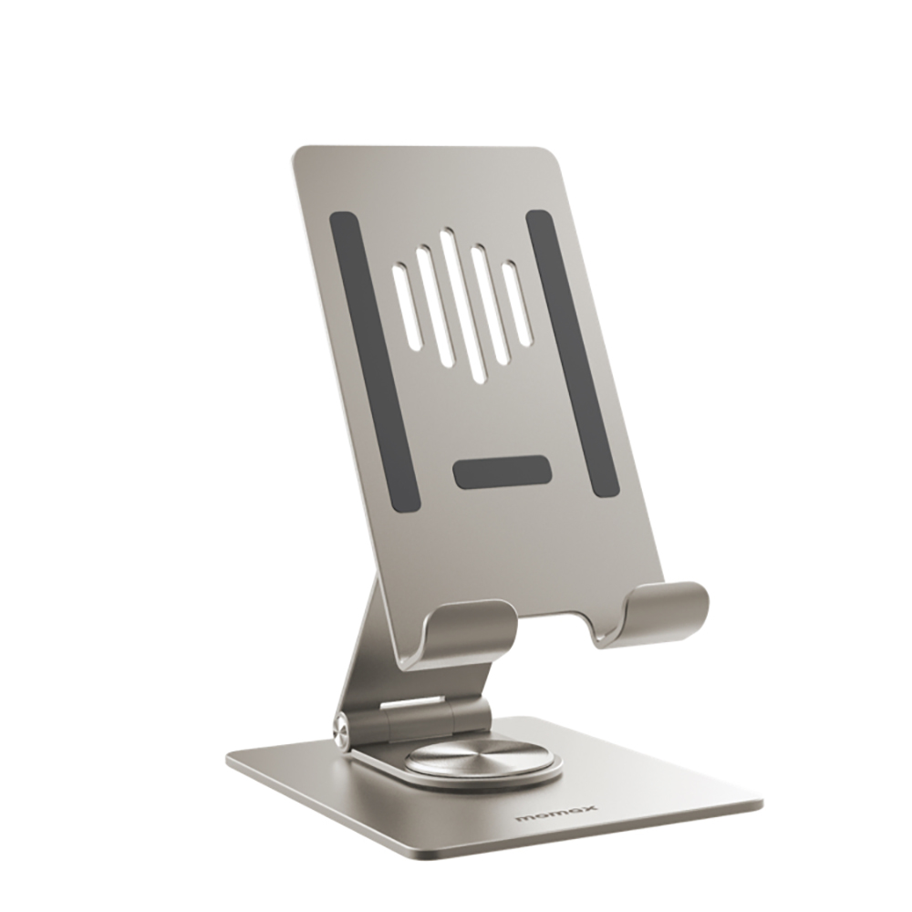 Momax Fold Stand 鋁合金360°旋轉手機/平板多用途支架 - 鈦金色