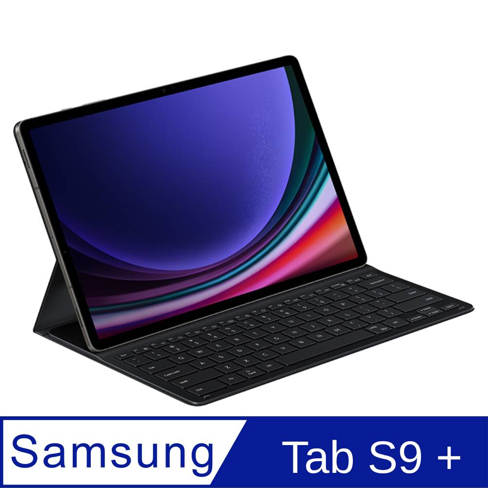 Samsung Galaxy Tab S9+ 薄型鍵盤皮套-黑色