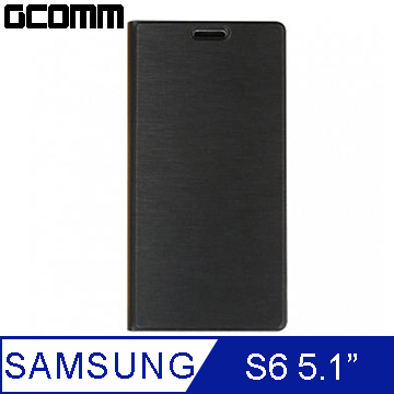 GCOMM Galaxy S6 Metalic Texture 金屬質感拉絲紋超纖皮套 紳士黑