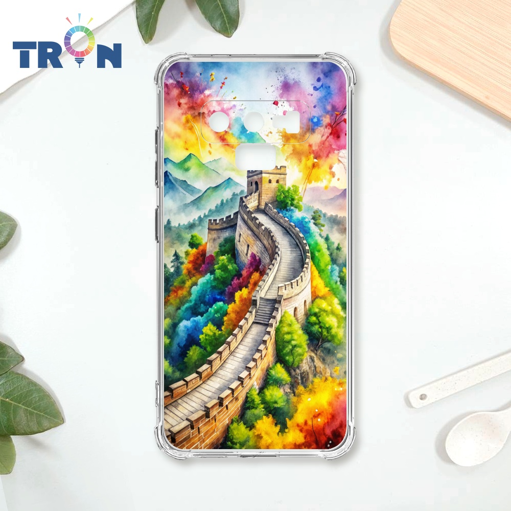 TRON 三星 NOTE 9 建築水墨彩畫 四角防摔殼 手機殼