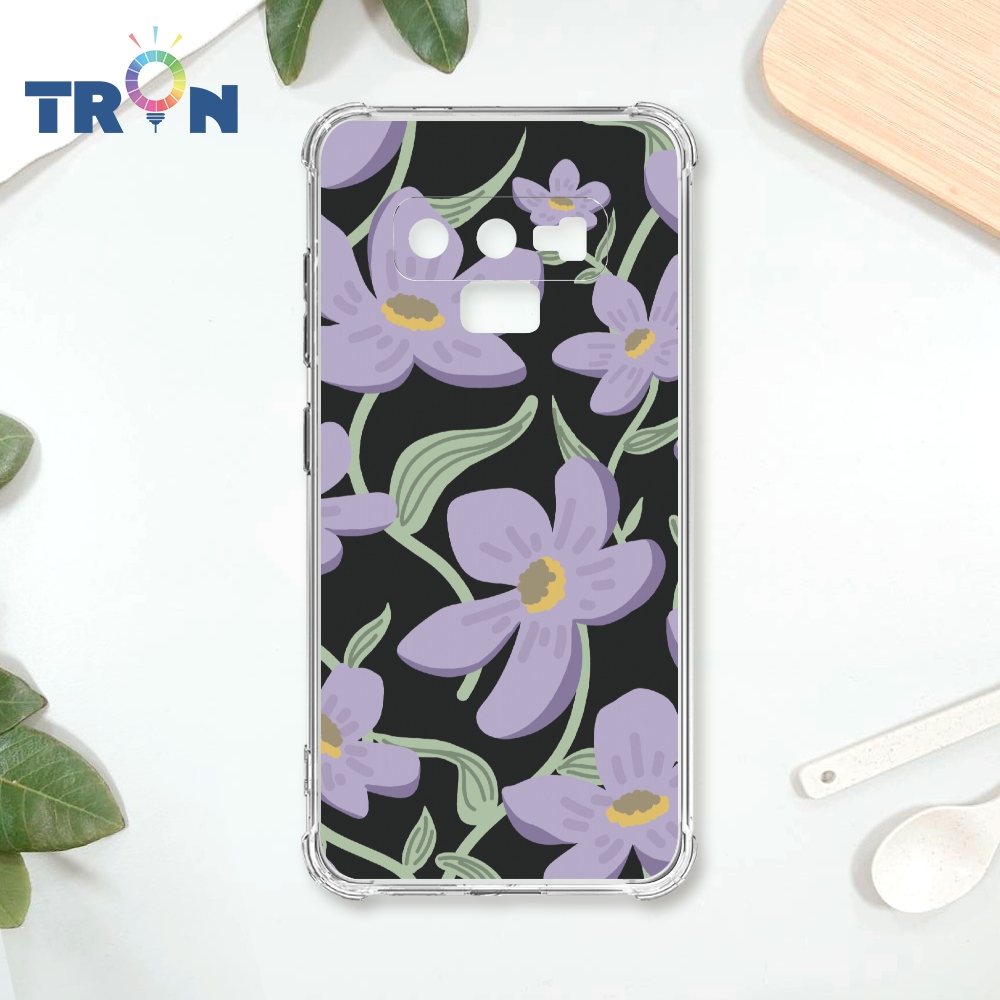 TRON 三星 NOTE 9 平塗手繪花B款 四角防摔殼 手機殼