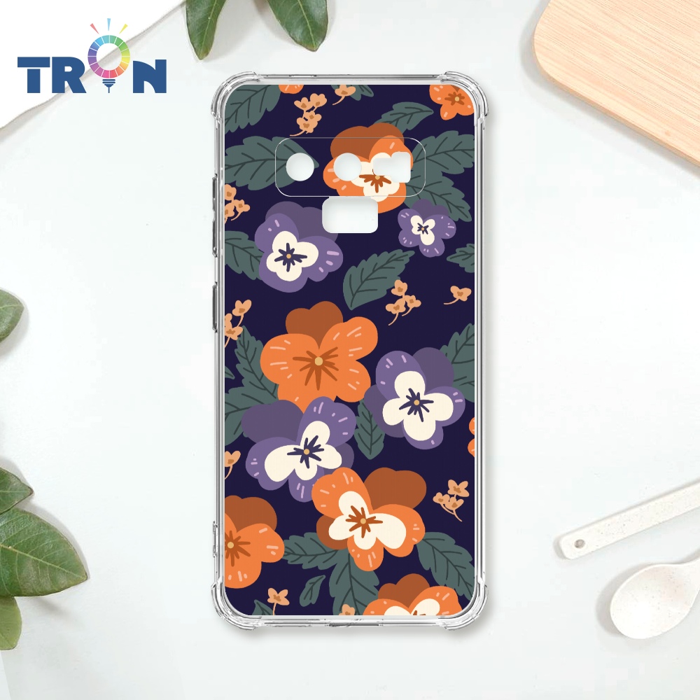 TRON 三星 NOTE 9 平塗手繪花E款 四角防摔殼 手機殼