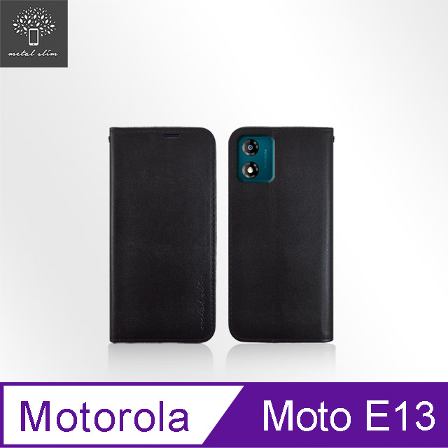 Metal-Slim Motorola Moto E13 高仿小牛皮多卡位TPU站立皮套