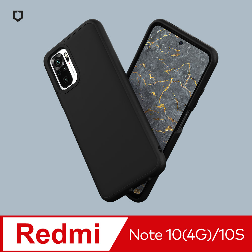 【犀牛盾】紅米 Note 10 (4G) / 10S (6.43吋) SolidSuit 經典防摔背蓋手機保護殼-黑色