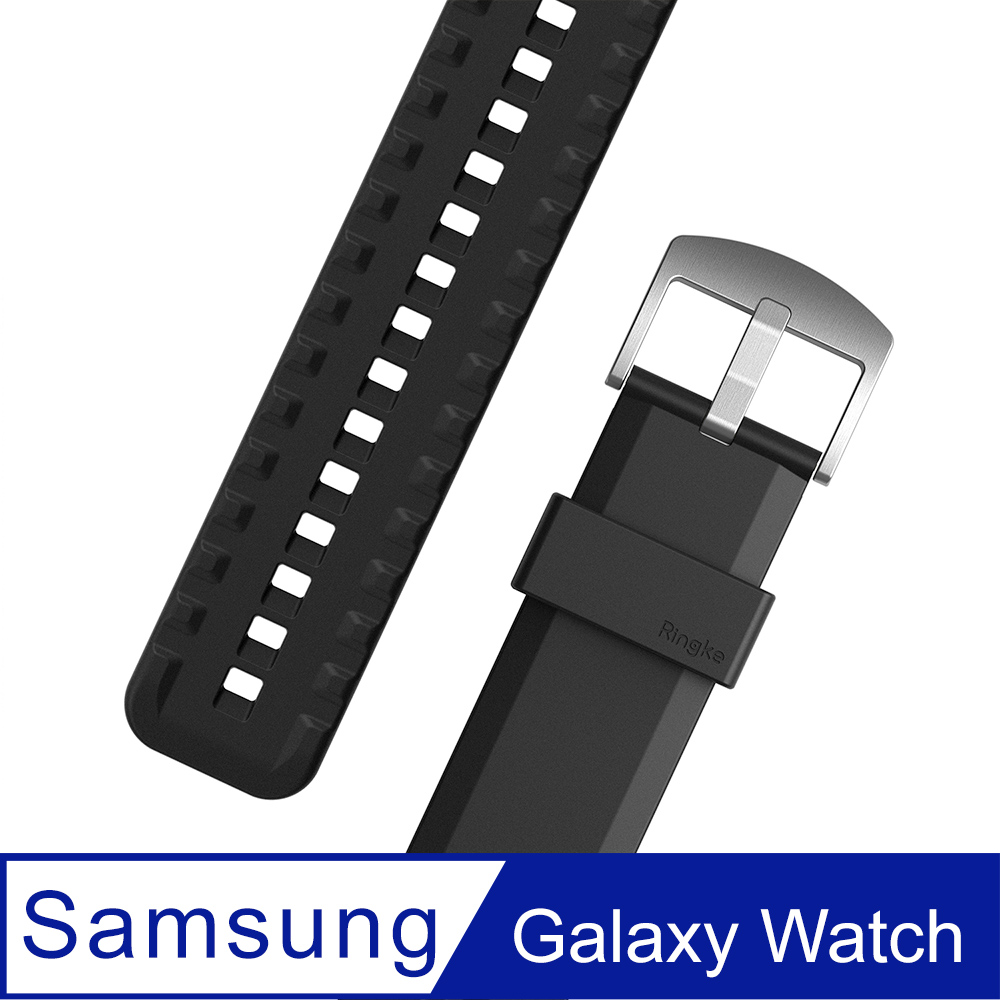 Rearth Ringke 三星 Galaxy Watch 3/4/5/6 矽膠運動錶帶(黑)