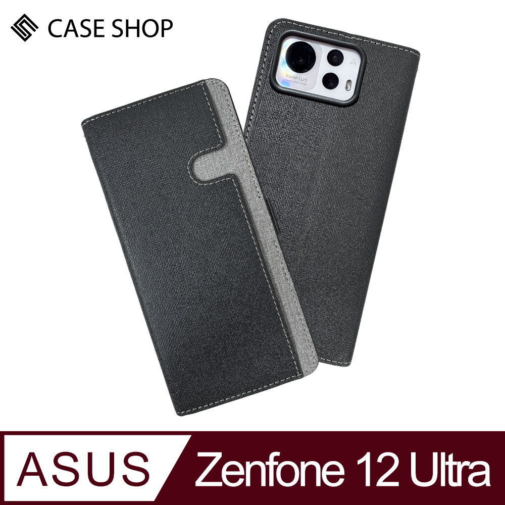 CASE SHOP ASUS Zenfone 12 Ultra 前收納側掀皮套-黑