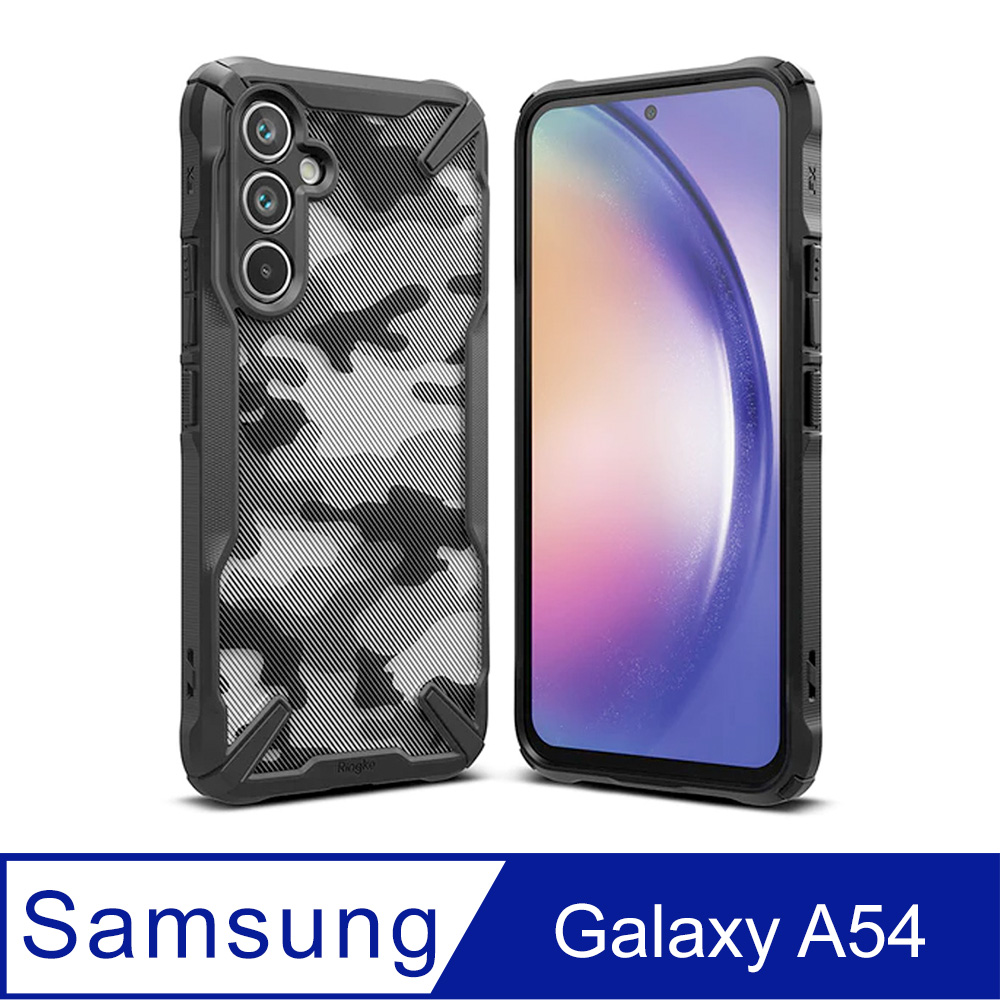 Rearth 三星 Galaxy A54 5G (Ringke Fusion X) 抗震保護殼(迷彩黑)