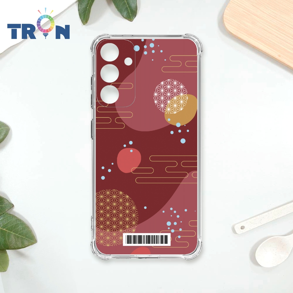 TRON 三星 A34 日系和風圓點流雲系列 載具 四角防摔殼 手機殼