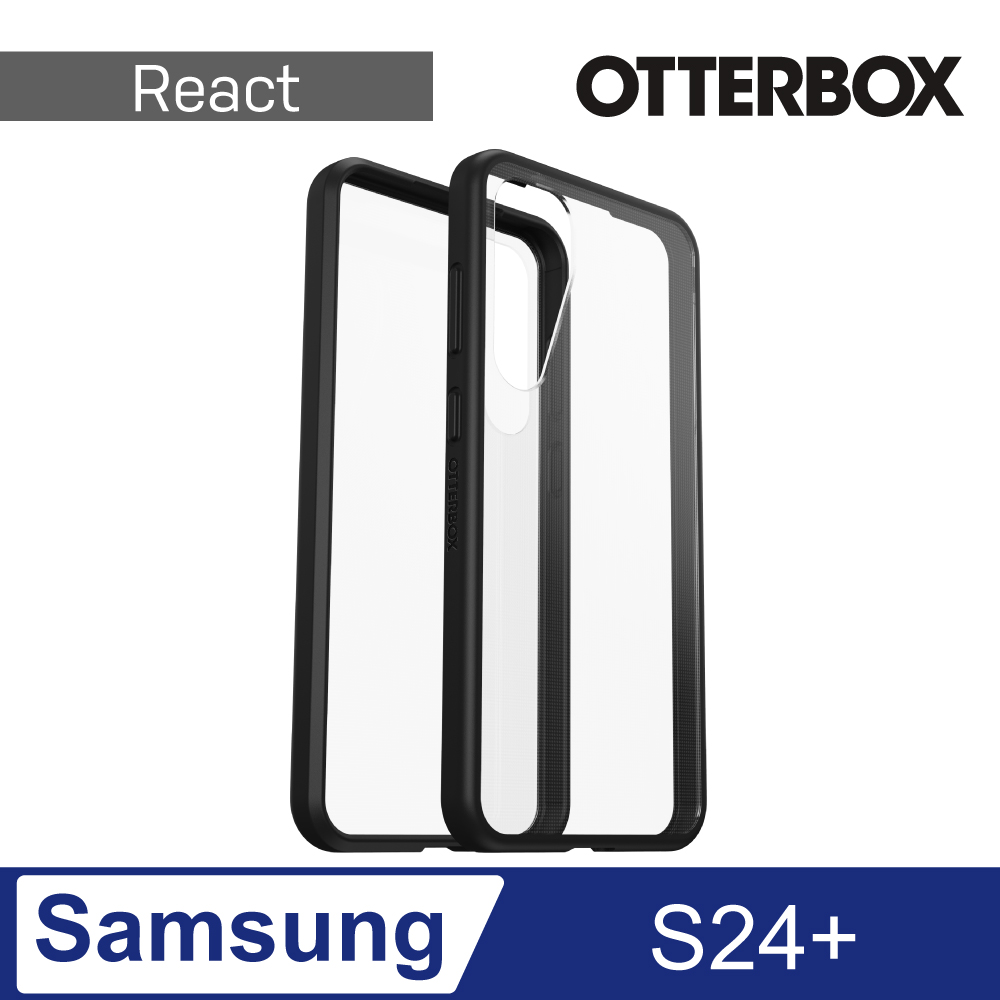 OtterBox Samsung Galaxy S24+ React 輕透防摔殼-黑透