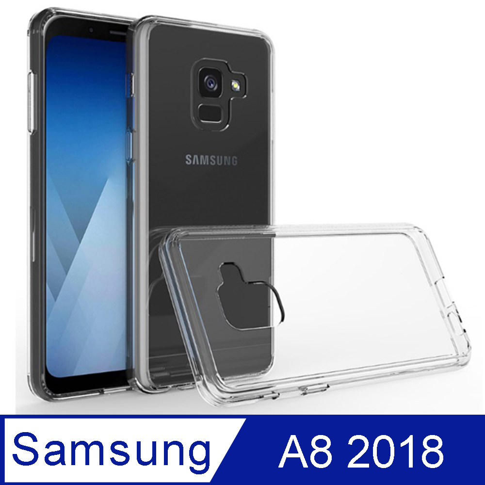 Samsung Galaxy A8 2018 高質感雙料材質 TPU軟邊框+PC硬背板 全覆式手機殼/保護套