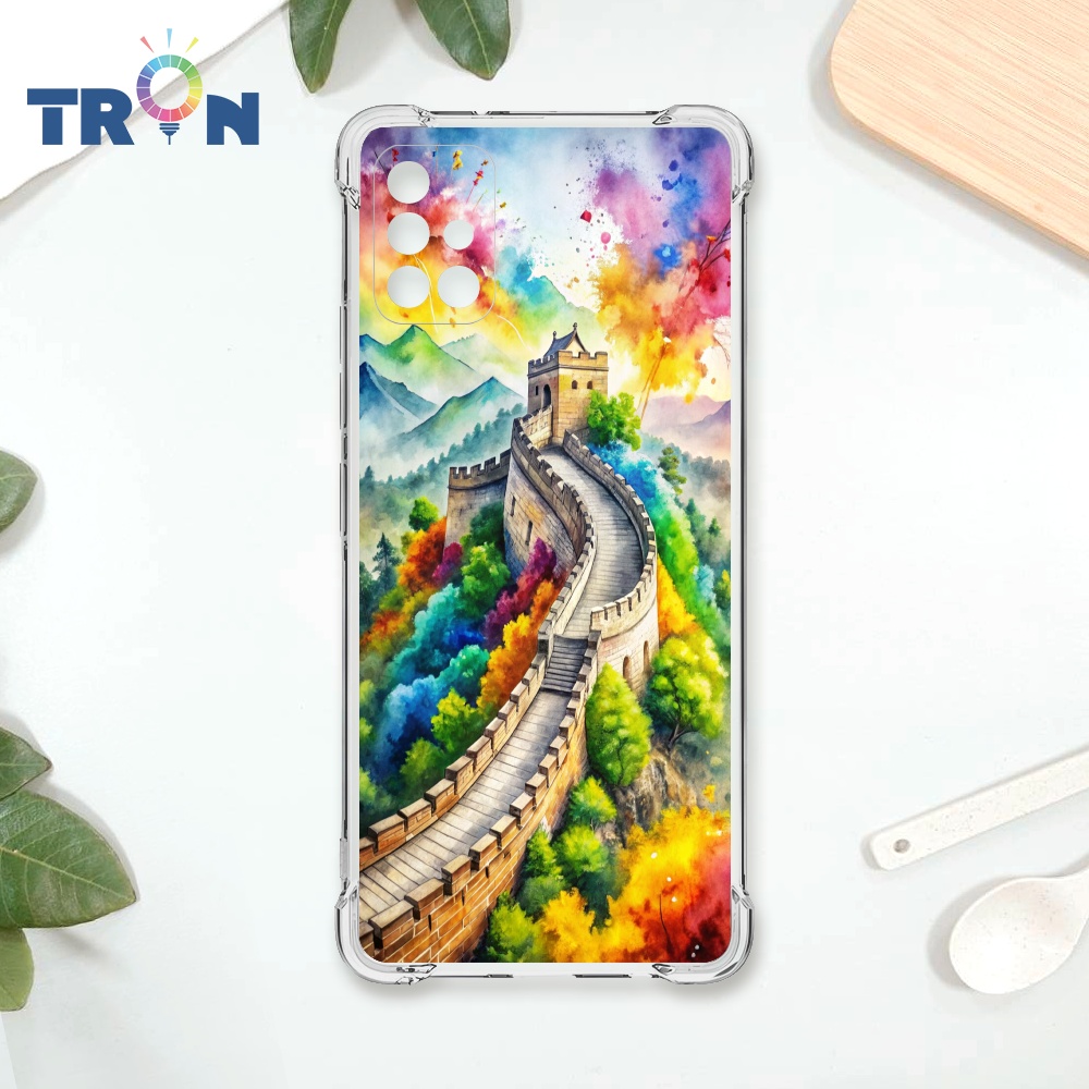 TRON 三星 A71 建築水墨彩畫 四角防摔殼 手機殼