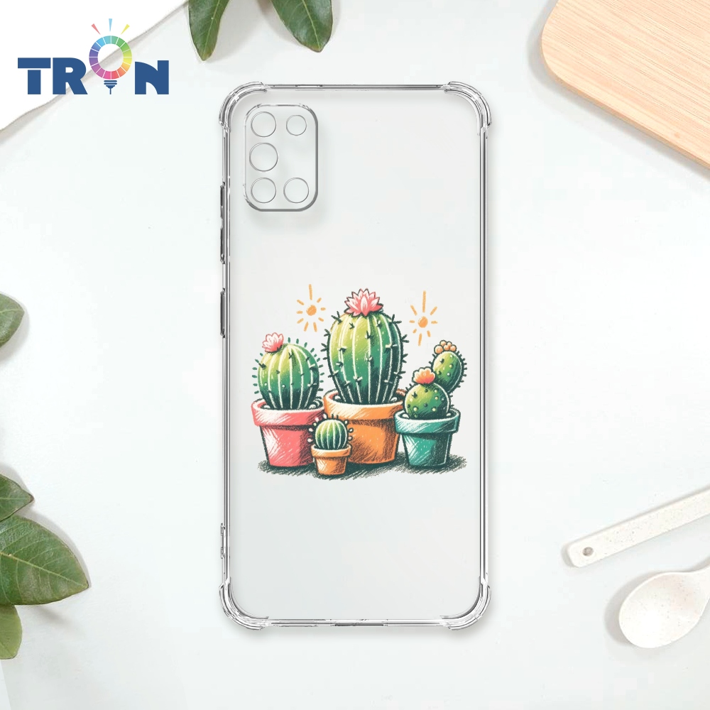 TRON 三星 A31 小花太陽仙人掌 四角防摔殼 手機殼