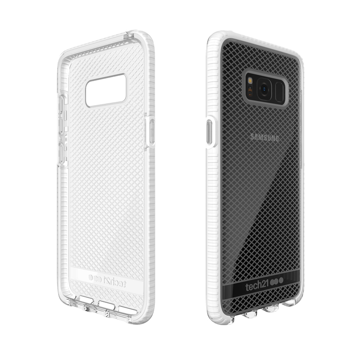 Tech 21 英國超衝擊 Evo Check Samsung S8+ 防撞軟質格紋保護殼 - 透白