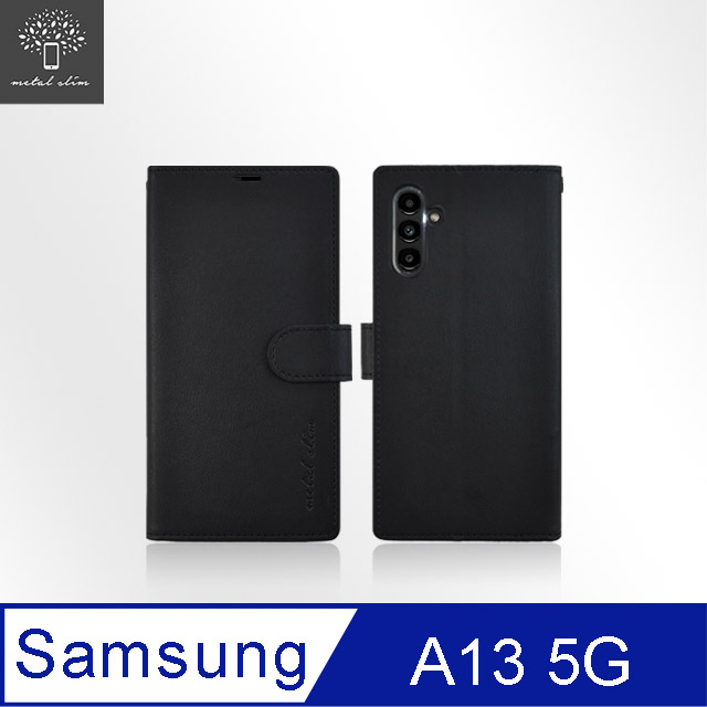 Metal-Slim Samsung Galaxy A13 5G 高仿小牛皮磁吸多工卡匣TPU皮套
