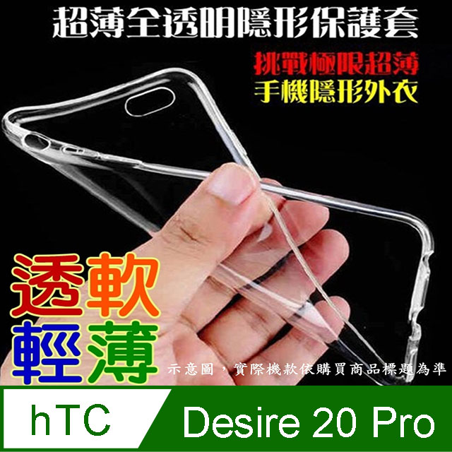 hTC Desire 20 Pro 超薄全透明隱形保護套