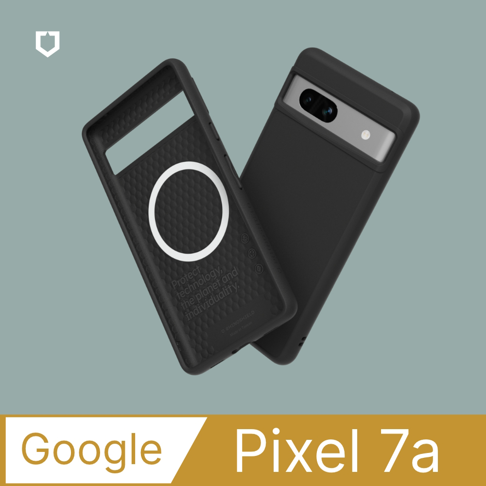 【犀牛盾】Google Pixel 7a (6.1吋) SolidSuit (Magsafe 兼容) 防摔背蓋手機保護殼-經典黑