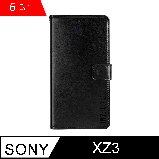 IN7 瘋馬紋 SONY Xperia XZ3 (6吋) 錢包式 磁扣側掀PU皮套 吊飾孔 手機皮套保護殼-黑色