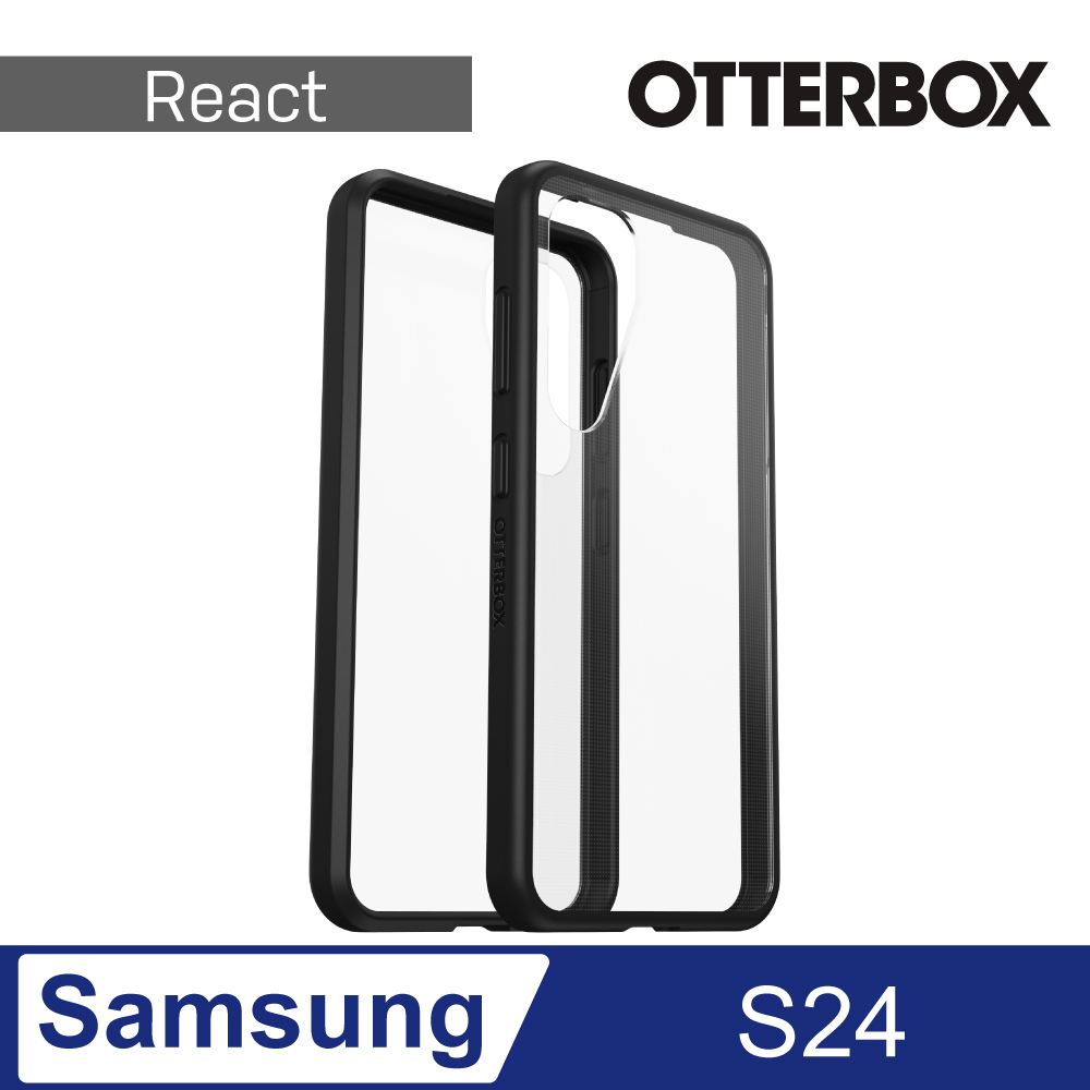 OtterBox Samsung Galaxy S24 React輕透防摔殼-黑透
