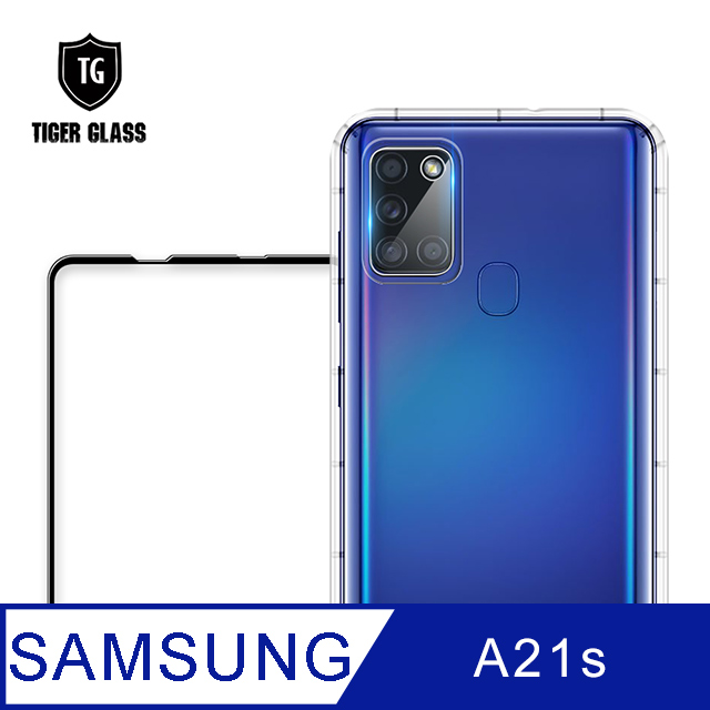 T.G Samsung Galaxy A21s 手機保護超值3件組(透明空壓殼+鋼化膜+鏡頭貼)