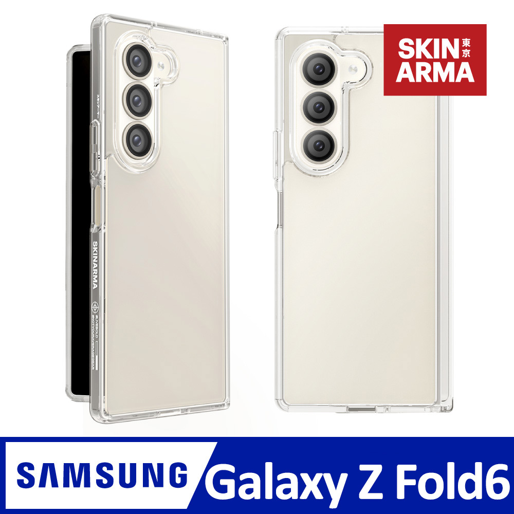 Skinarma日本潮牌 三星Galaxy Z Fold6 Saido 低調風格防摔手機殼-透明