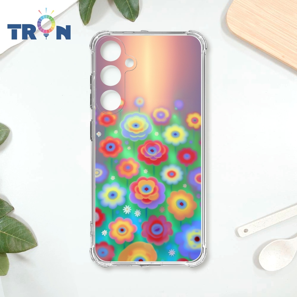 TRON 三星 A35 炫彩花朵 四角防摔殼 手機殼