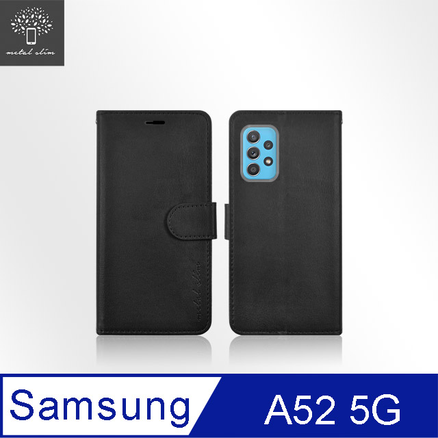Metal-Slim Samsung Galaxy A52 5G 高仿小牛皮磁吸多工卡匣TPU皮套