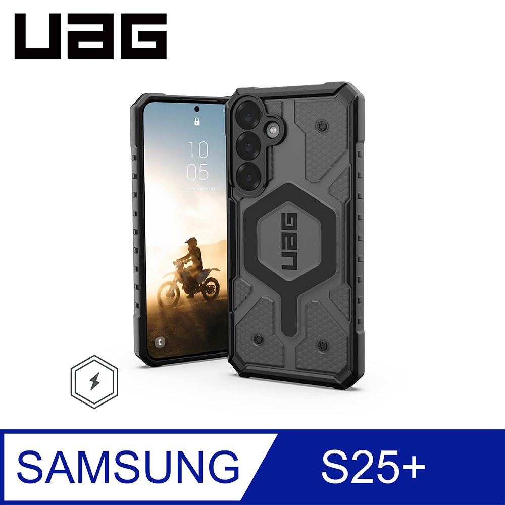 UAG Galaxy S25+ 磁吸耐衝擊經典保護殼-透黑(黑圈)