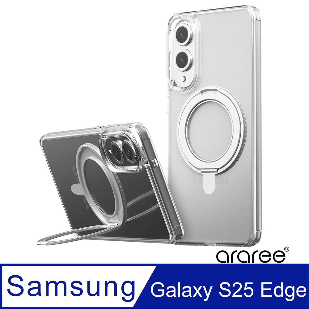 Araree 三星 Galaxy S25 Edge 磁吸式支架保護殼(DUPLE M Stand)