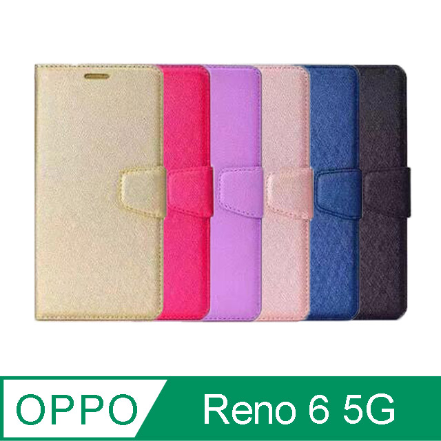 ALIVO OPPO Reno 6 5G 蠶絲紋皮套 #保護套 #磁扣 #卡夾