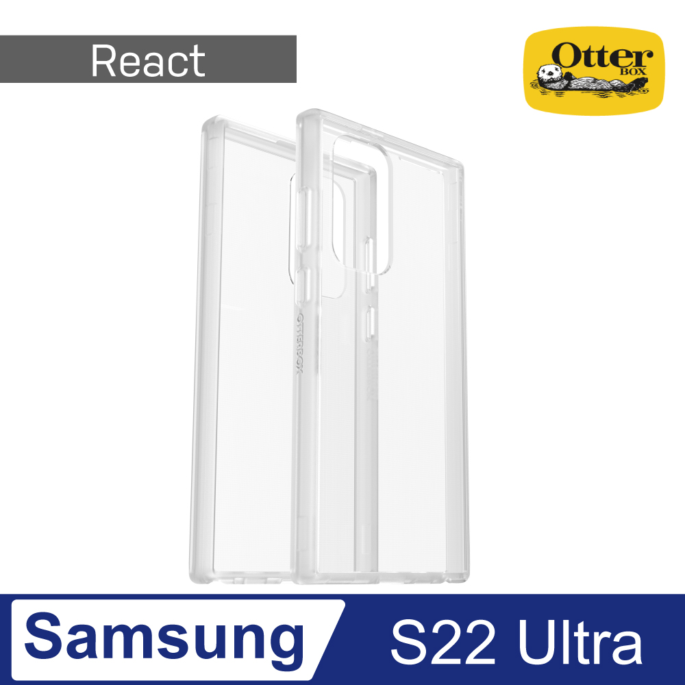 OtterBox Samsung Galaxy S22 Ultra React輕透防摔殼-透明