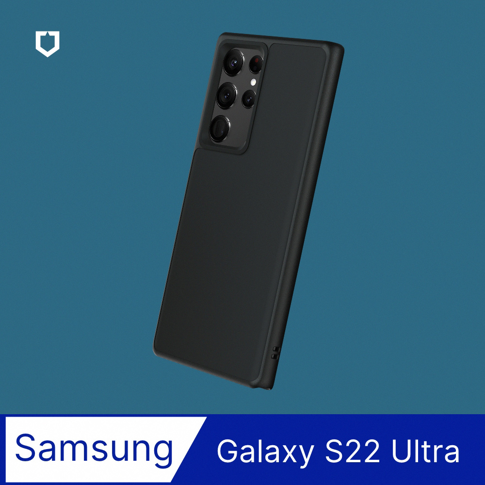 【犀牛盾】Samsung Galaxy S22 Ultra (6.8吋) SolidSuit 經典防摔背蓋手機保護殼-黑色