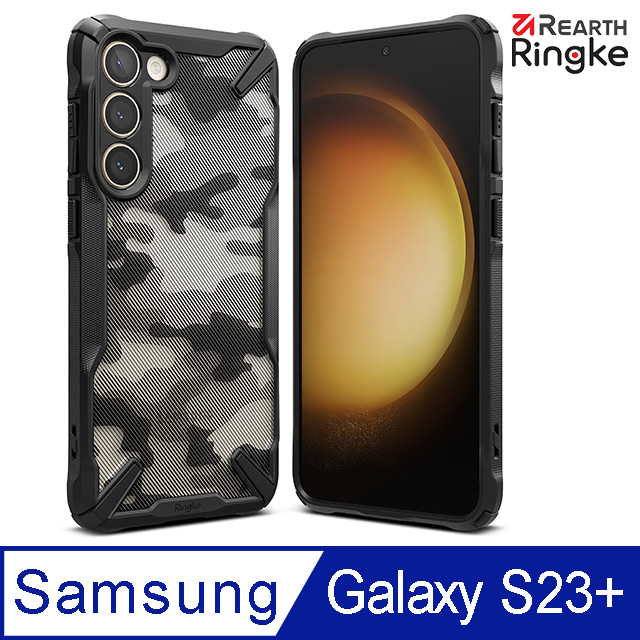 【Ringke】三星 Galaxy S23 Plus [Fusion X 防撞手機保護殼-迷彩黑