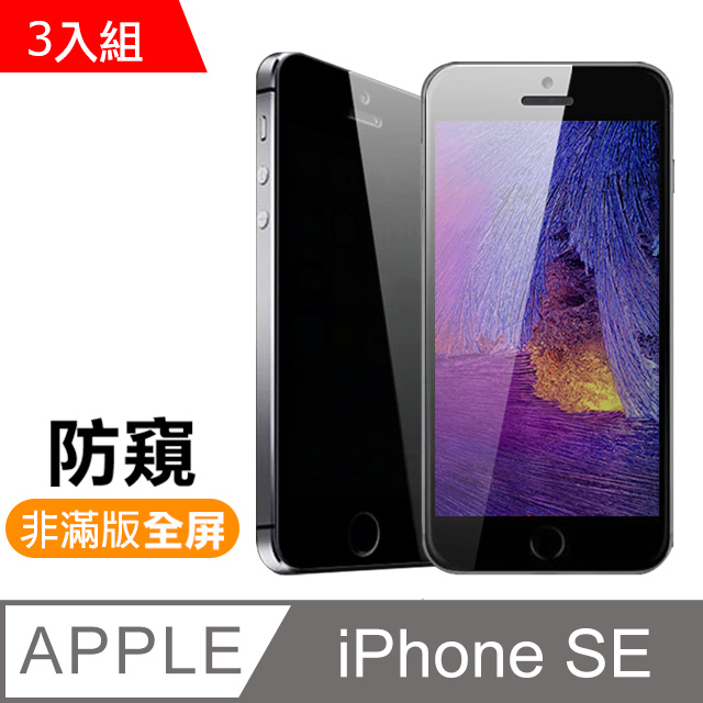 iPhone 5/5s/SE 高清防窺 手機鋼化膜保護貼-超值3入組