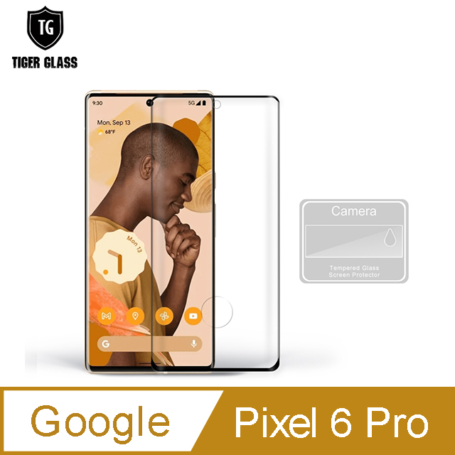 T.G Google Pixel 6 Pro 3D曲面滿版框膠鋼化膜+手機鏡頭保護貼