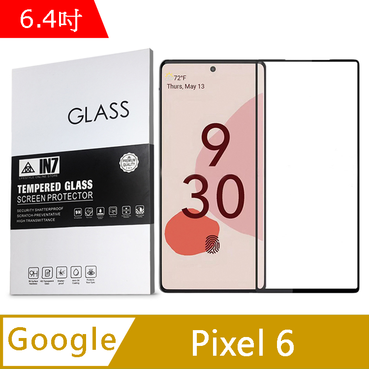 IN7 Google Pixel 6 (6.4吋) 高畫質 高透光2.5D滿版9H鋼化玻璃保護貼 疏油疏水 鋼化膜-黑色