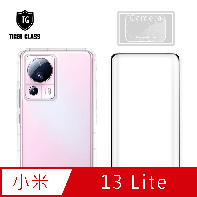 T.G MI 小米 13 Lite 手機保護超值3件組(透明空壓殼+3D鋼化膜+鏡頭貼)