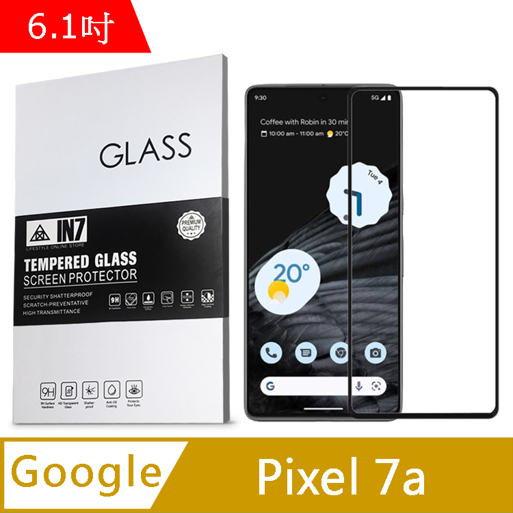 IN7 Google Pixel 7a (6.1吋) 高畫質 高透光2.5D滿版9H鋼化玻璃保護貼-黑色