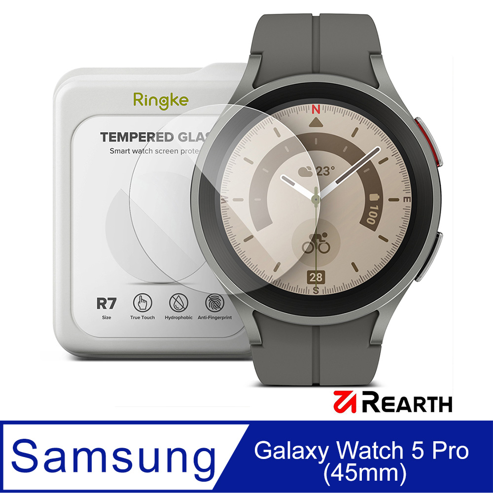 Rearth Ringke 三星 Galaxy Watch 5 Pro (45mm) 玻璃螢幕保護貼(3+1片裝)