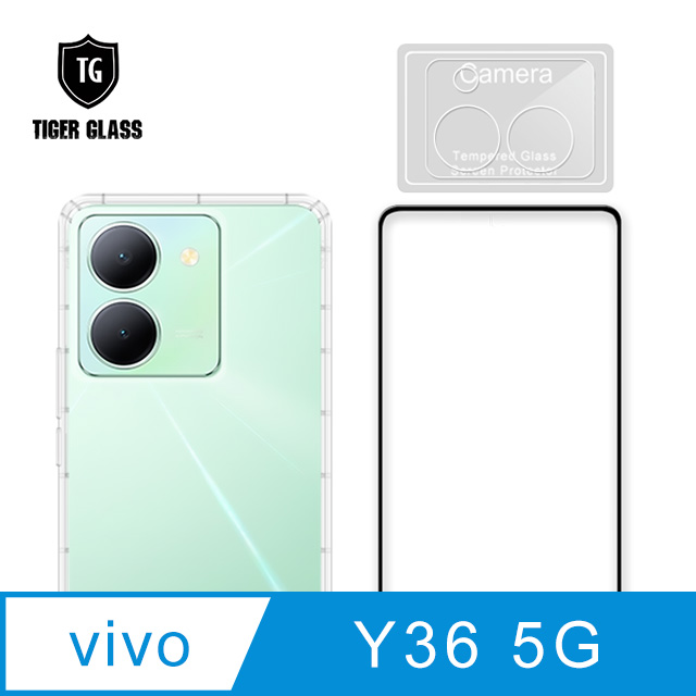 T.G vivo Y36 5G 手機保護超值3件組(透明空壓殼+鋼化膜+鏡頭貼)