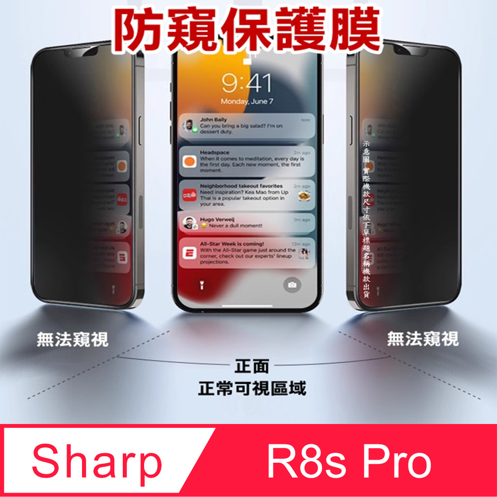 ^防窺磨砂款^ SHARP AQUOS R8s Pro 柔韌防爆滿版螢幕保護貼
