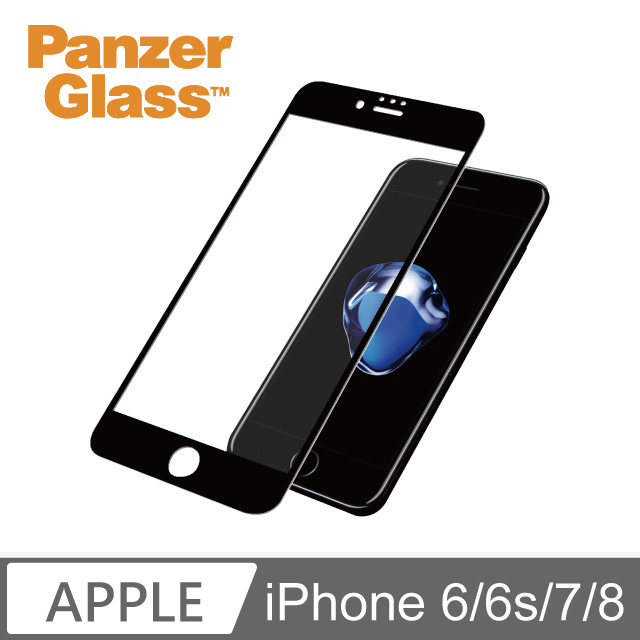 PG iPhone 6/6s/7/8 3D耐衝擊高透鋼化玻璃保護貼-黑+漾玻透明殼
