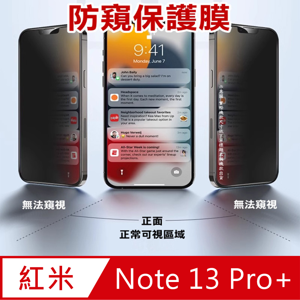 ^防窺磨砂款^紅米Note13Pro+柔韌防爆滿版螢幕保護貼