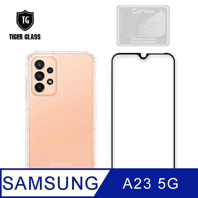 T.G Samsung Galaxy A23 5G 手機保護超值3件組(透明空壓殼+鋼化膜+鏡頭貼)