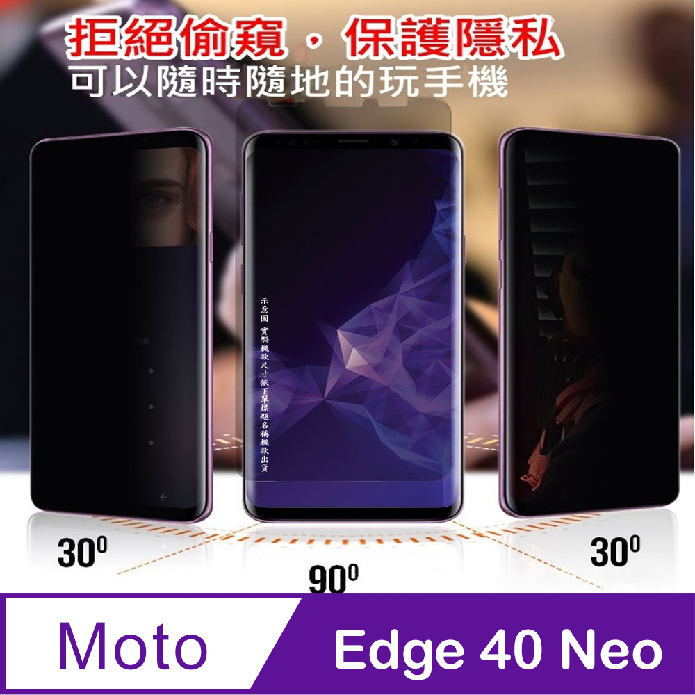 ^防窺磨砂款^ Moto Edge 40 Neo 柔韌防爆滿版螢幕保護貼