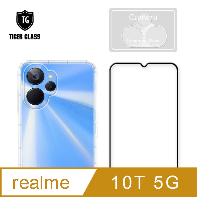 T.G realme 10T 5G 手機保護超值3件組(透明空壓殼+鋼化膜+鏡頭貼)