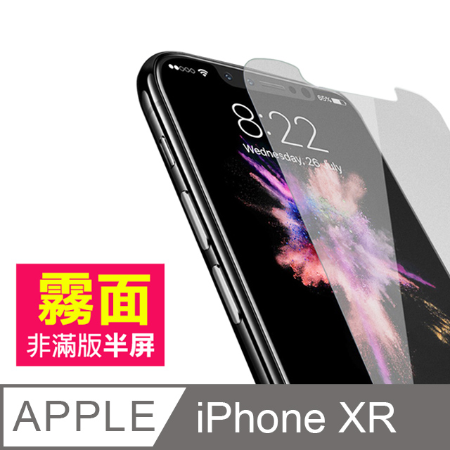 iPhone XR半屏 磨砂霧面透明防指紋 手機鋼化膜保護貼