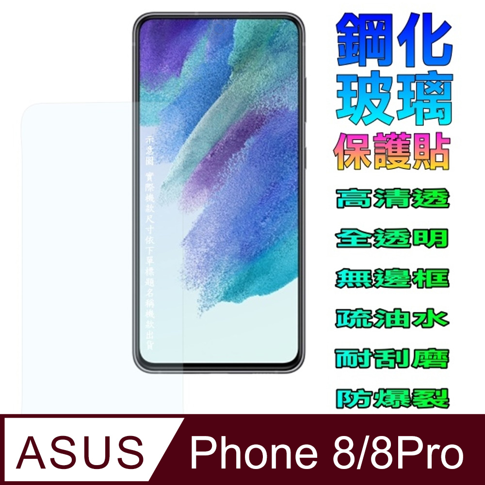 ASUS ROG Phone 8/8Pro (全透明/無邊) 鋼化玻璃螢幕保護貼