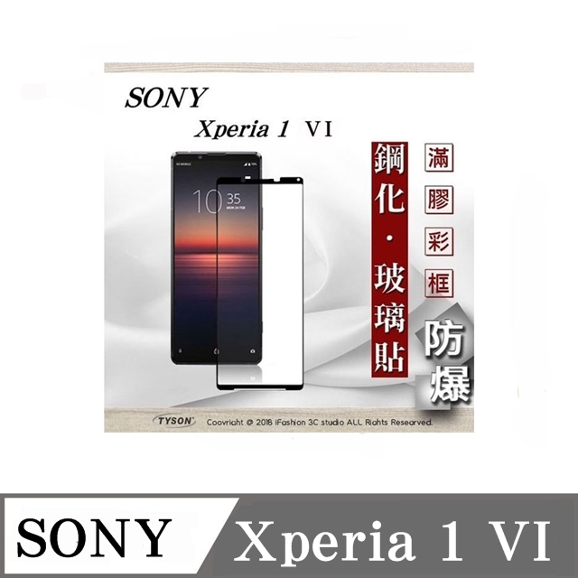 SONY Xperia 1 VI 5G 2.5D滿版滿膠 彩框鋼化玻璃保護貼 9H 螢幕保護貼